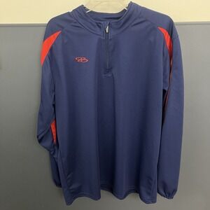Boombah Mens Pullover‎ Blue 1/4zip 100% Polyester Size XLarge Baseball Softball